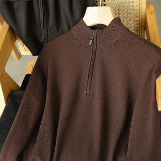 Lyocell+Fibra Anti-Pilling!Suéter masculino Casual com meio zíper macio e ceroso quente outono inverno