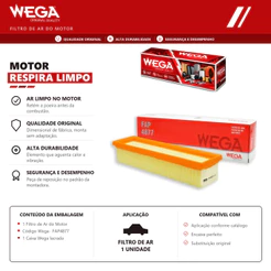 Filtro De Ar Do Motor Renault Clio Logan Sandero 2013 A 2017 – Wega Fap4877