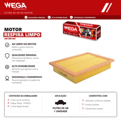 Filtro de ar do Motor FIAT FIORINO UNO FIRE 1991 ate 2015 – WEGA FAP4033