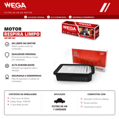 Filtro de ar do Motor HYUNDAI HB20 2012 2013 2014 2015 2016 2017 2018 2019 2020 2021 2022 – WEGA JFA0H29