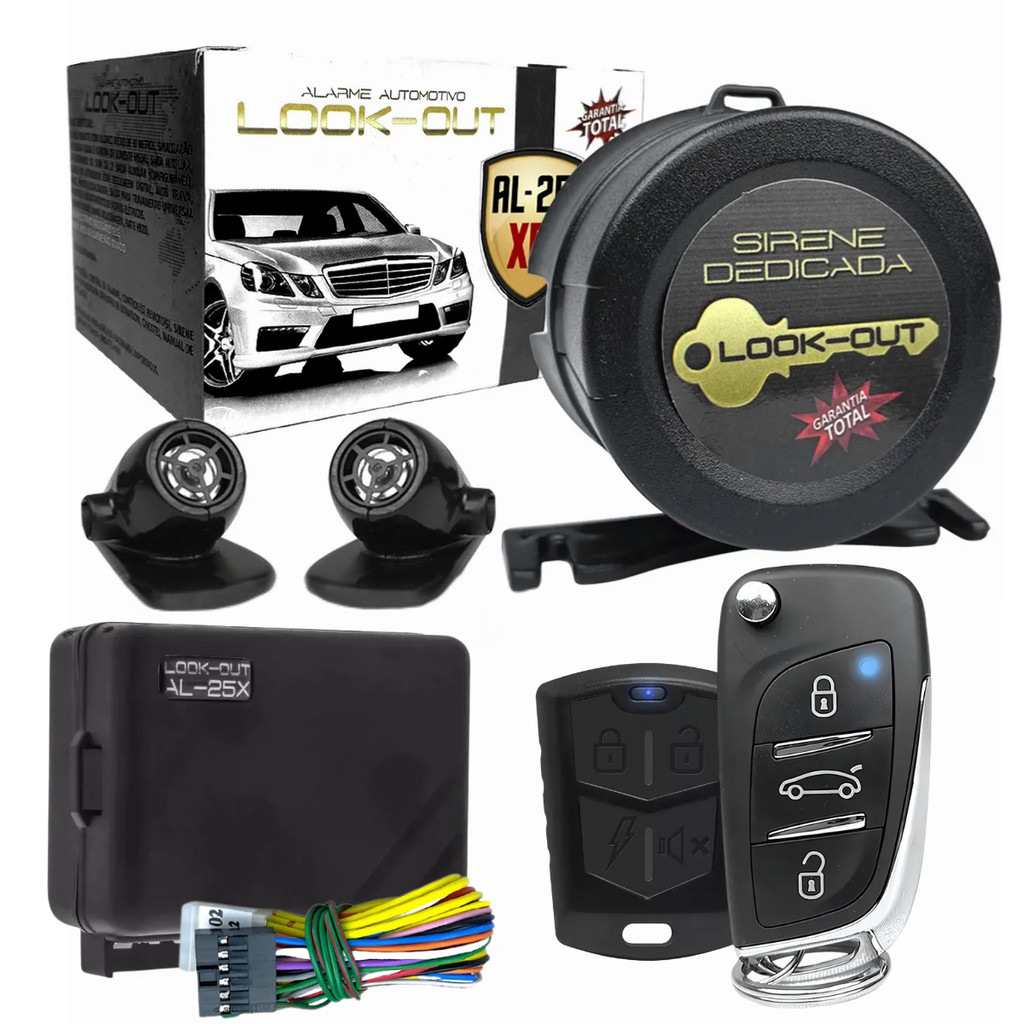 Alarme Automotivo Com Chave Canivete Al 25xr Txc Look Out