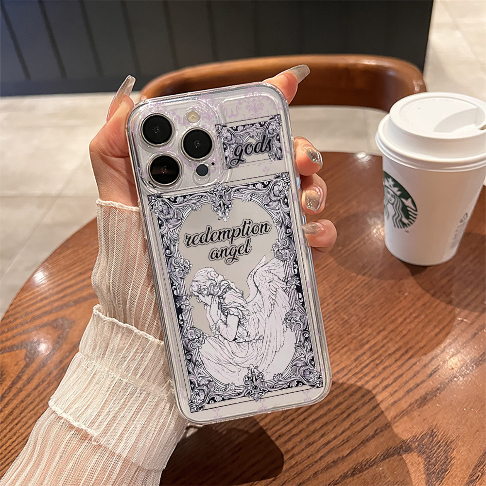 Capinha capa para Redenção Anjo Caso De Telefone Marcas De Moda Inglês Iphone 11 12 13 14 15 16 pro max plus