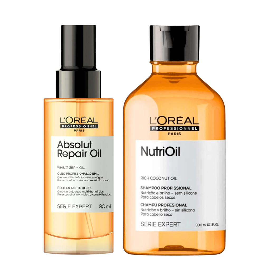 KIT ÓLEO CAPILAR ABSOLUT REPAIR 90ML + SHAMPOO 300ML NUTRI OIL LORÉAL PROFESSIONNEL em Oferta na Shopee