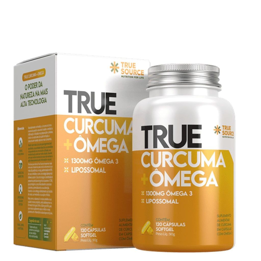 True Cúrcuma + Ômega Lipossomal - 120 Cápsulas - True Source