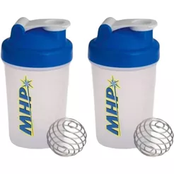 Kit 2X Coqueteleira Bottle Shaker - 400ml Tampa Azul - MHP