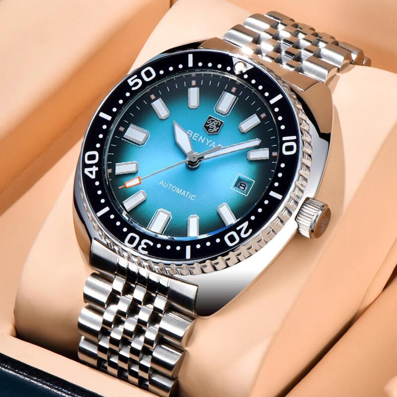 Novo 42mm Atum Masculino Relógios Mecânicos De Aço Inoxidável Automáticos 50 Metros Mergulho Luminosos Masculinos