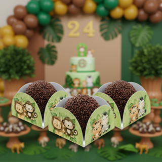 Forminhas para Doces 4 Petálas no Tema Safari - Festas Aniversário Safari em Oferta na Shopee