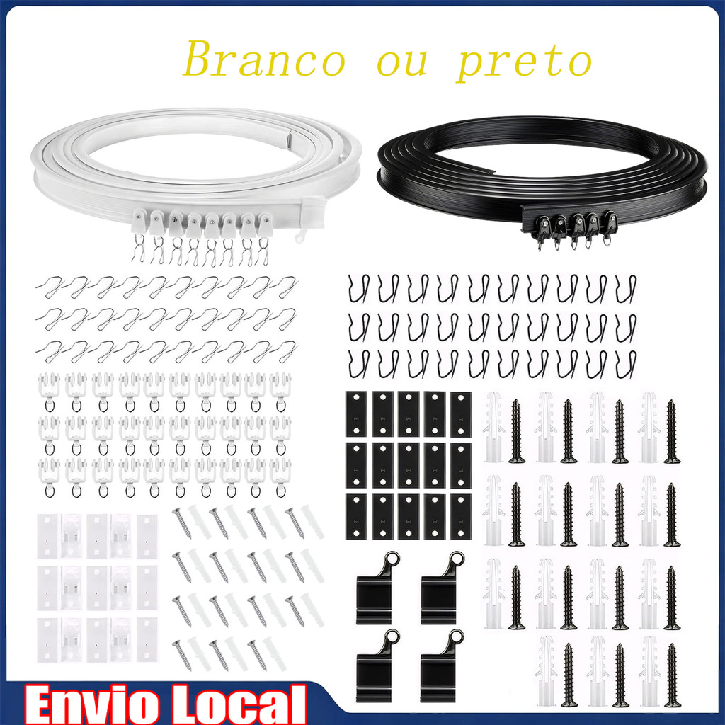 Trilho de cortina de teto de 5m com montagem superior Cortina curva flexível Pista silenciosa