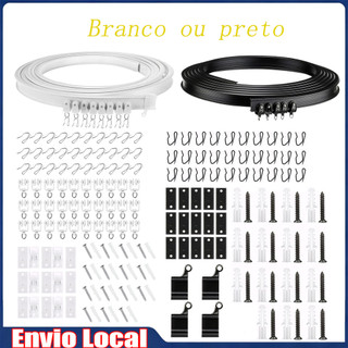 Trilho de cortina de teto de 5m com montagem superior Cortina curva flexível Pista silenciosa