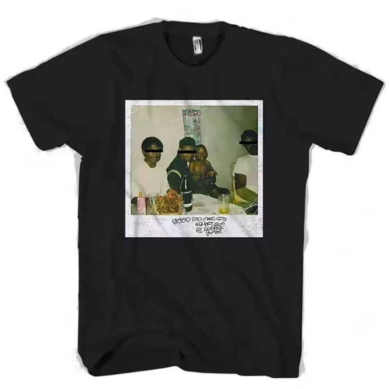 Camisa Kendrick lamar manga curta moda impressa manga curta  Blusa Hip hop Camiseta 100% Algodão