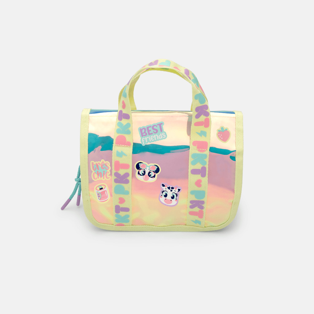 Necessaire Grande Color Block Para Maquiagem Acessórios Meninas - PUKET em Oferta na Shopee