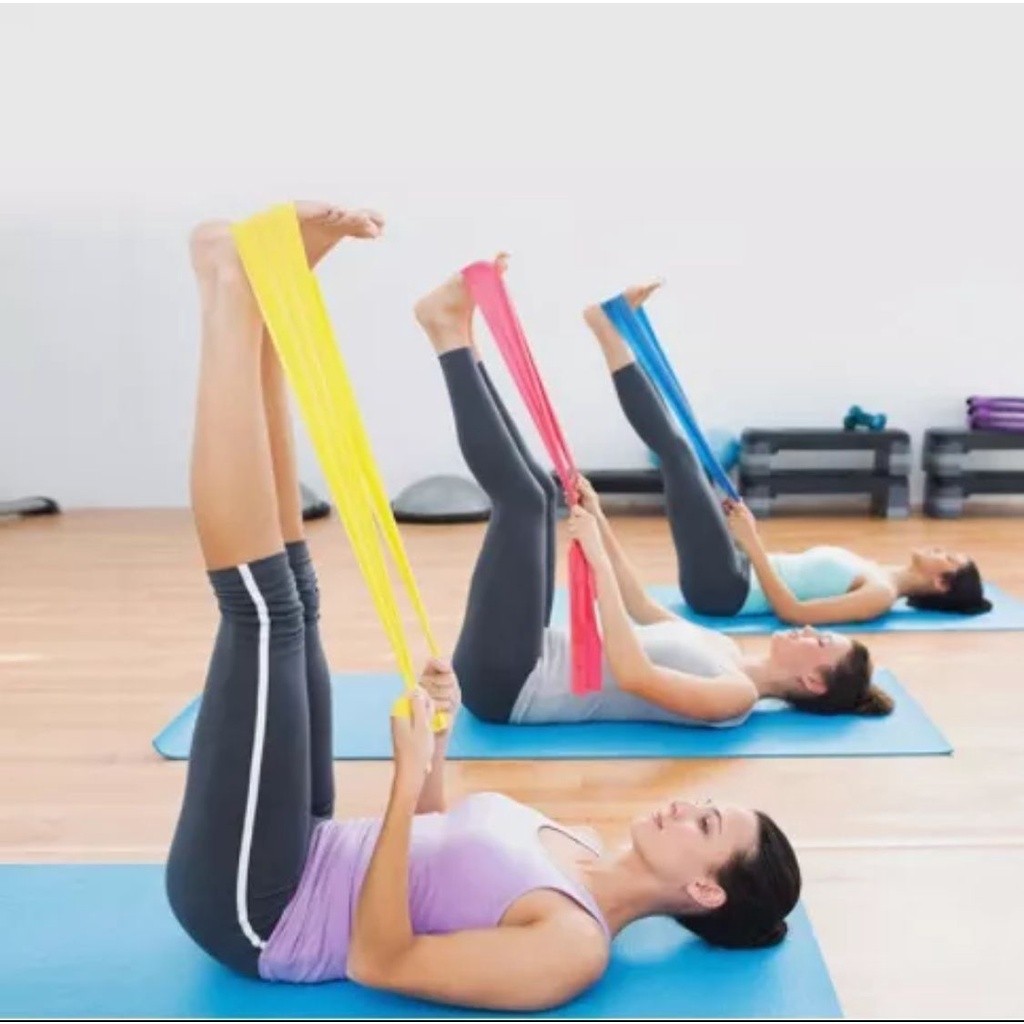 Detalhes do Kit Faixa Elástica Thera Band + 5 Elástico Treino Mini Band Exercícios Fisioterapia Yoga -STARYE