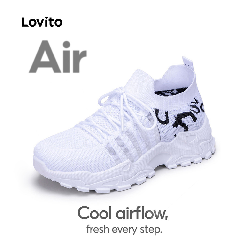 Lovito Tênis Femininos com Malha Casual Na Parte superior LFAS2051 em Oferta na Shopee