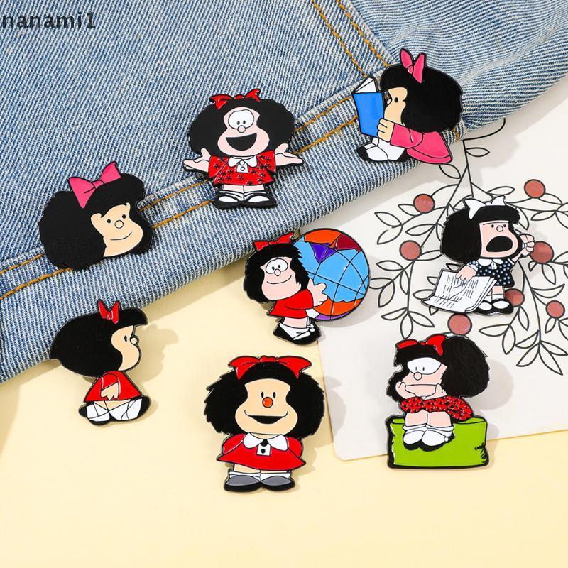 nanami1 Anime Mafalda Bonito Personagem Broche Individualidade Esmalte Pin Mochila Roupas Jóias Metal Emblema Acessórios em Oferta na Shopee