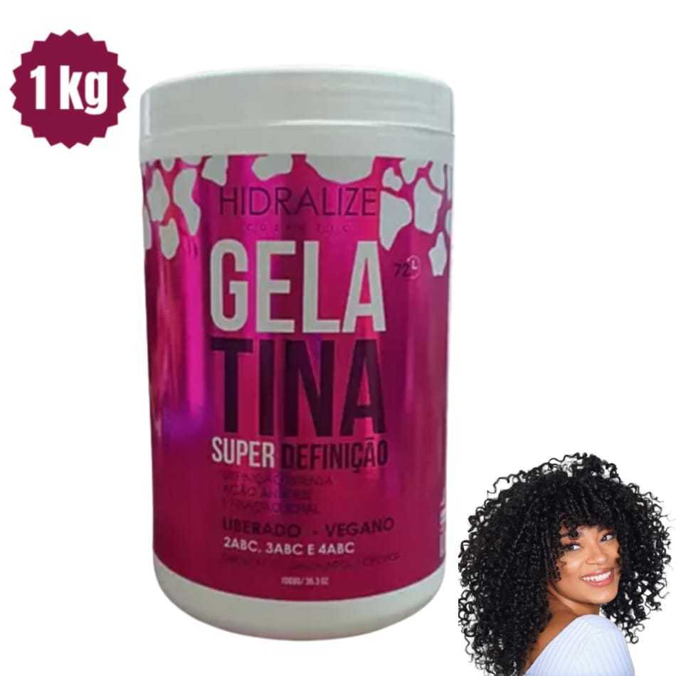 Kit com 2 Gelatinas Hidralize Veganas – Definição Intensa, Antifrizz e Cachos de Salão! em Oferta na Shopee