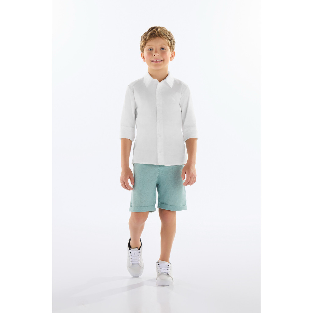 Camisa Menino em Tricoline Quimby