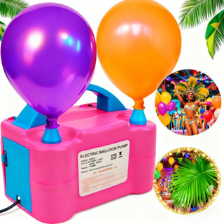 Inflador Elétrico de Balões Bexigas 110v/220v Festa Ornamentação Bomba de Encher Bola de Festas，com 2 Bicos，Bomba infláv em Oferta na Shopee