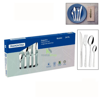 Faqueiro Tramontina 24 peças Búzios Jogo de Talheres Tramontina Garfo Faca Colher em Oferta na Shopee