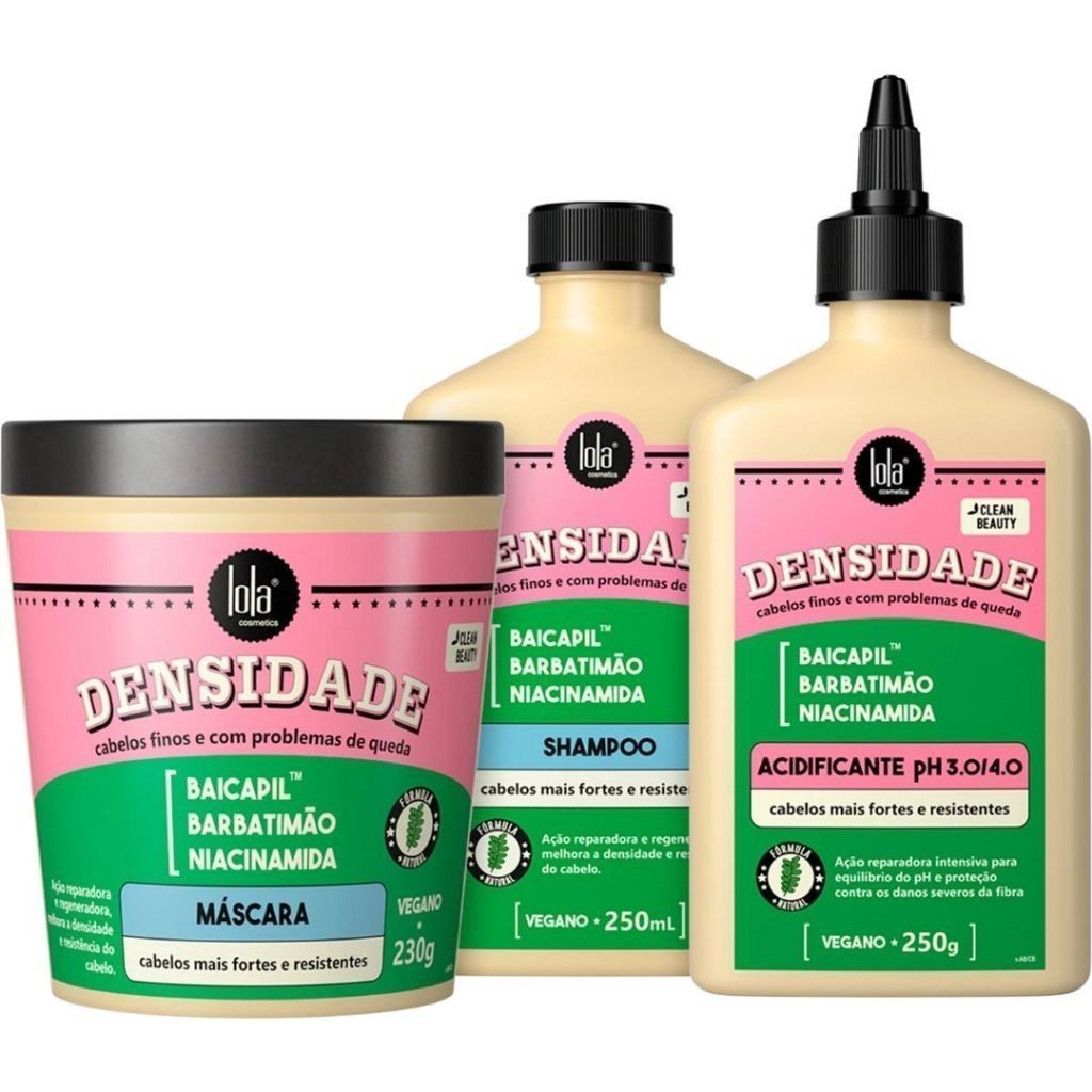 Kit Densidade Shampoo 250ml + Máscara 230g +  Acidificante 250ml  -  Lola Cosmetics em Oferta na Shopee