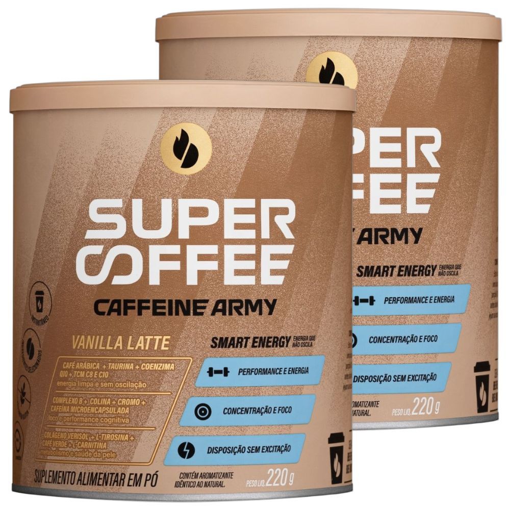 Kit 2x SuperCooffee 3.0 Vanilla Latte 220g - Caffeine Army