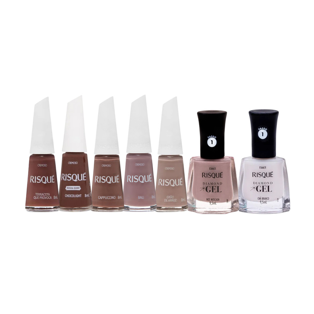 Kit Esmaltes Risqué Elegantes - 7 unidades em Oferta na Shopee
