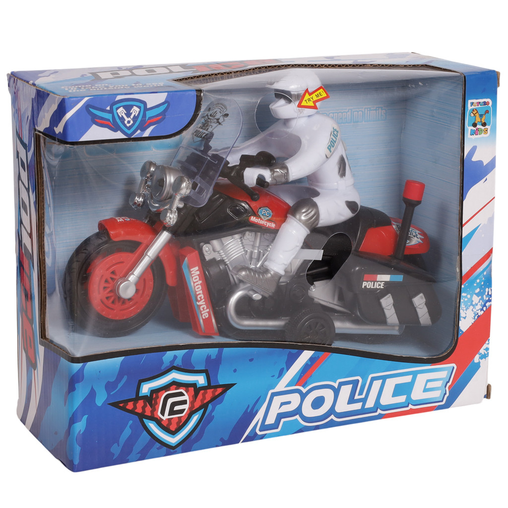 Moto Policial Miniatura Fricção com Luz Som e Boneco