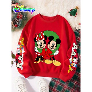 Moletom Feminino Natalino Mickey e Minnie Disney Vermelho Forrado Fleece Manga Longa Estilo YCasual em Oferta na Shopee