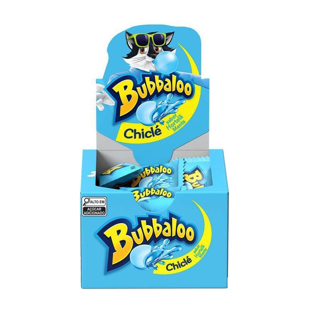 Chiclete Bubbaloo Hortelã e Menta - Caixa com 60 Unidades