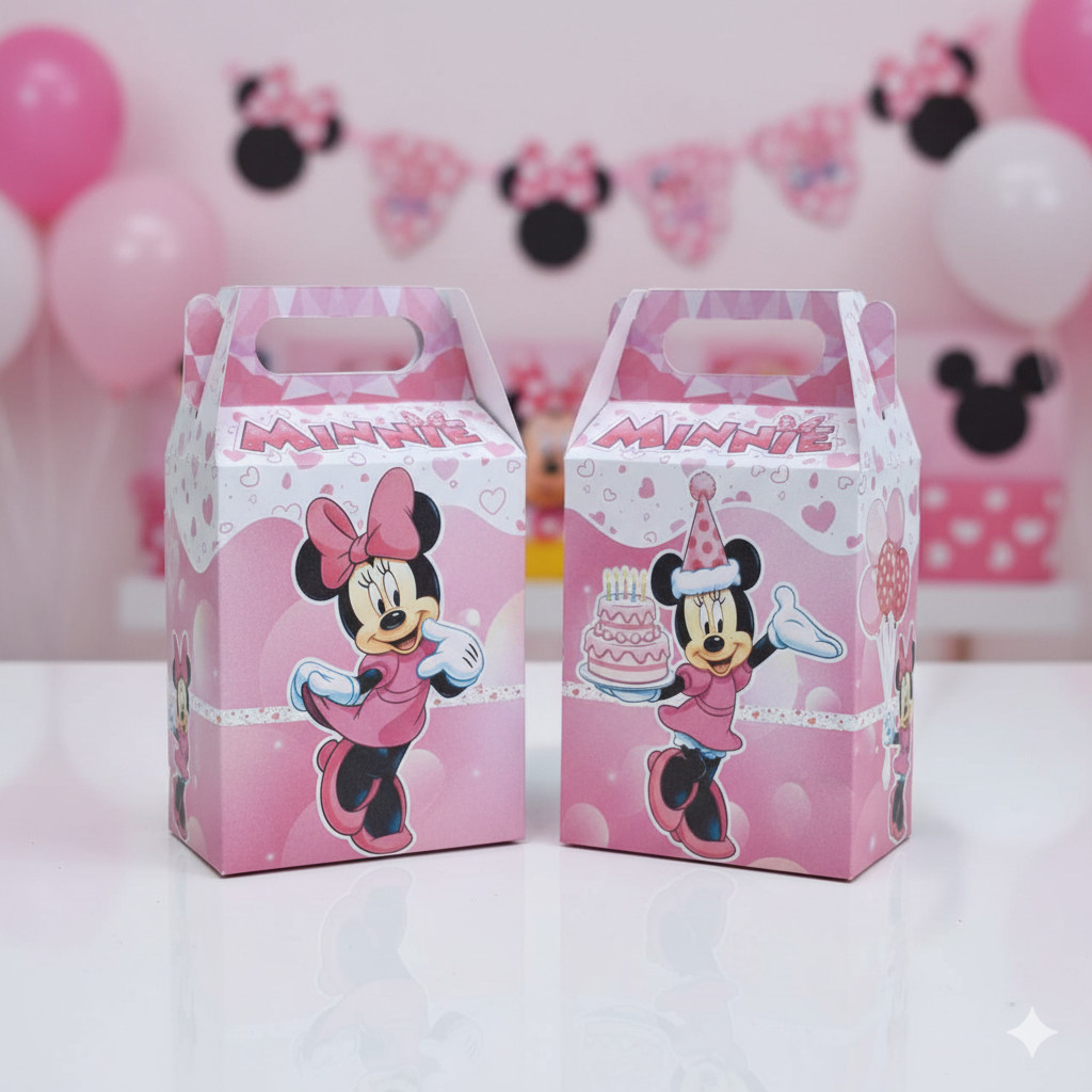 Caixinha Maleta Maletinha Minnie Rosa / Lembrancinha Festa Aniversário e Decoração