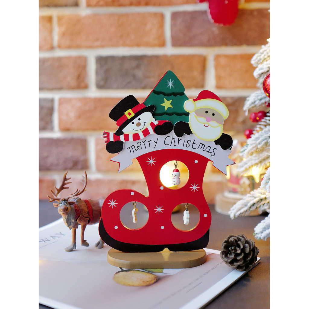Decorações de natal DIY Desktop decorações da árvore de natal cena tridimensional decoração crianças decorações de natal