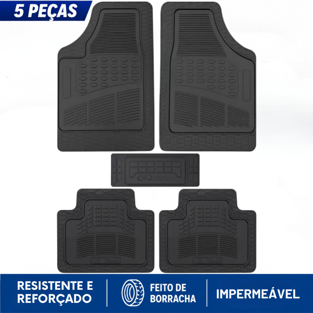Kit Tapete Automotivo Fiat Reforçado Borda Alta Impermeável Uno Strada Toro Argo Mobi Palio Cronos