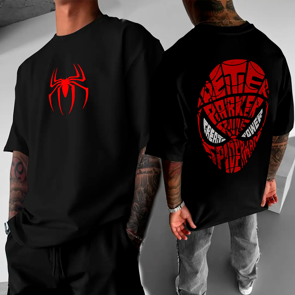 Camiseta Blusa Camisa Básica e Estampada Homem Aranha Máscara Face Spider Man City Herói Simbolo Streetwear Film
