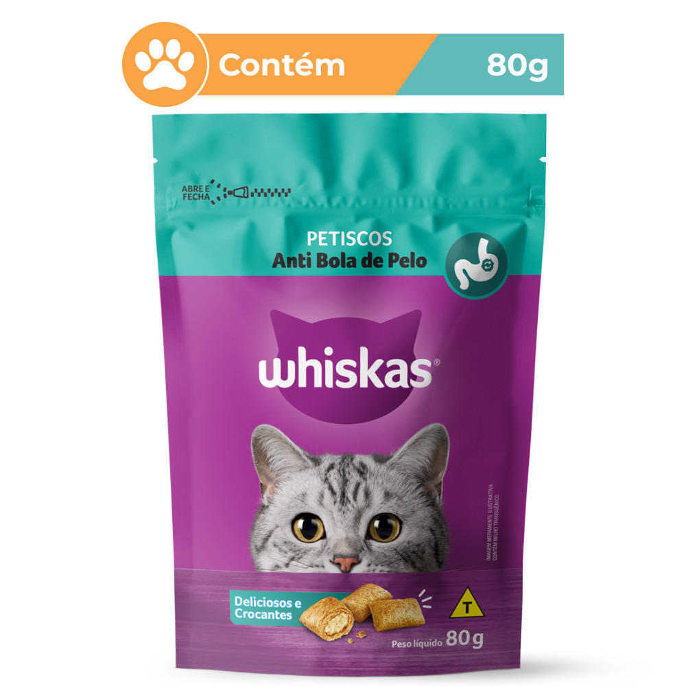 Petisco Whiskas para Gatos Anti Bola de Pelo 80g