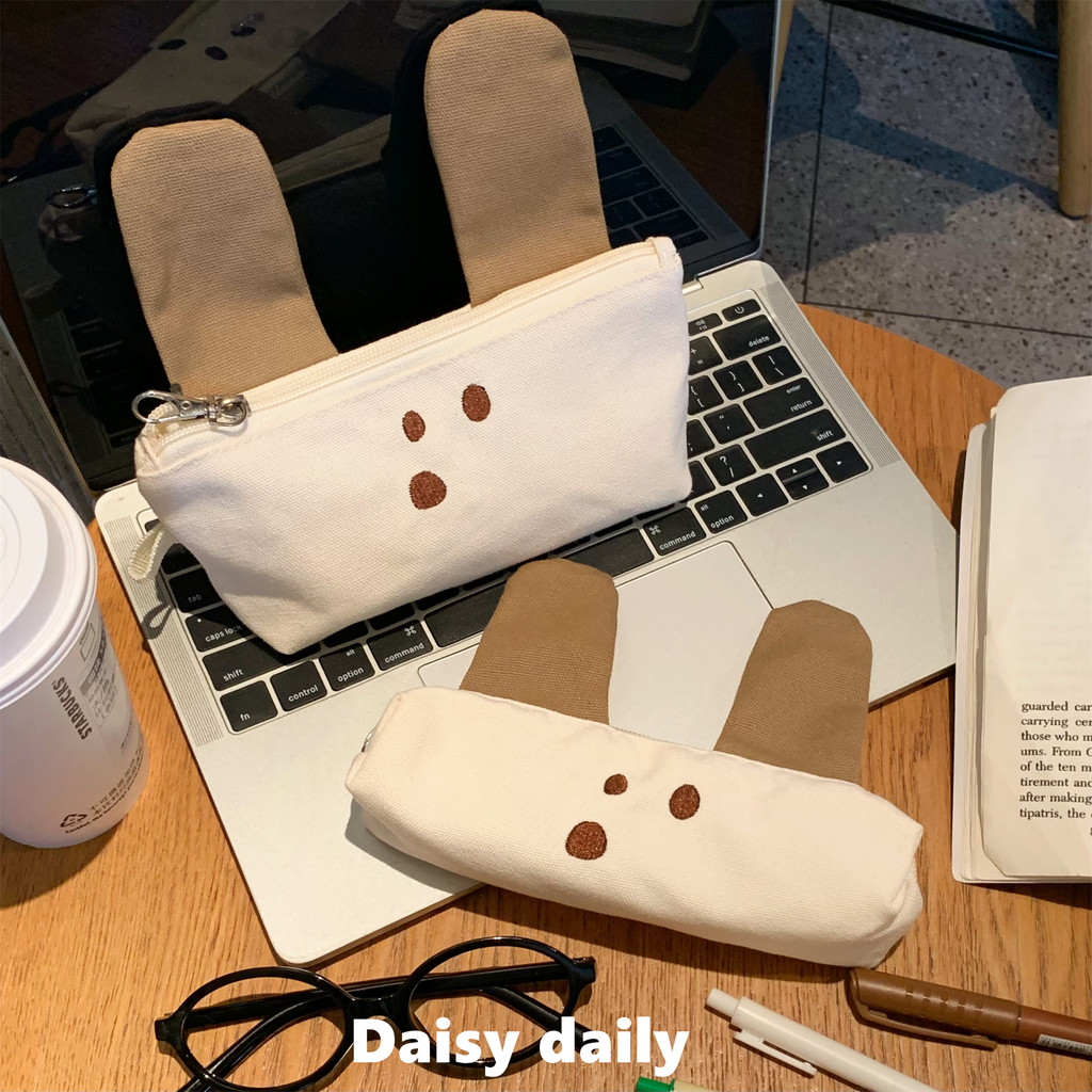 Japonês Retro lápis caso filhote de cachorro caixa de papelaria bonito simples saco de armazenamento de papelaria pequen