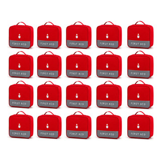 Kit 20 Necessaire Porta Medicamentos Higiene Pessoal Viagem Vermelha