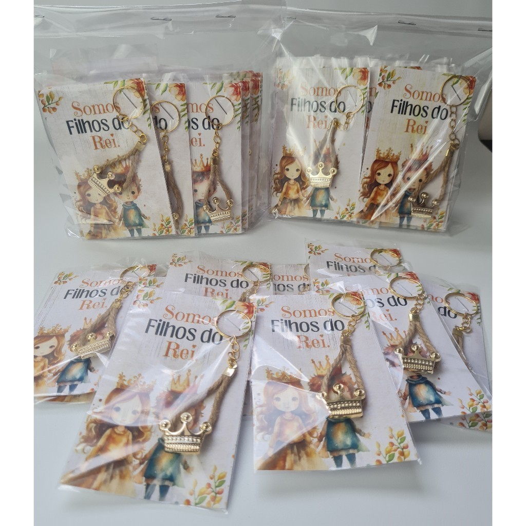 Chaveiro Coroa para Lembrancinha Kit com 20 Unidades
