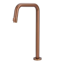 Torneira Banheiro Lavatório Rose Gold Metal Bica Alta Mesa Cuba Apoio Sobrepor 1/4v Arejador