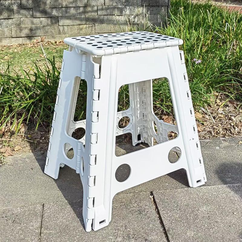Banqueta dobrável de plástico doméstico atacado dobrável armazenamento mesa de jantar cadeira ao ar livre portátil peque