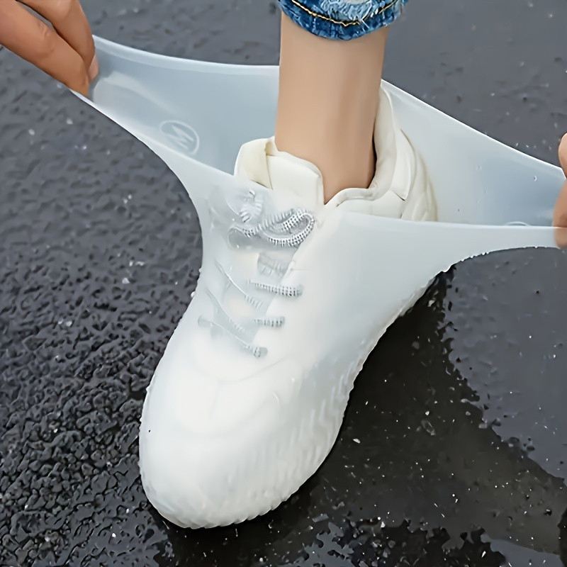 1 Par De Capa De Sapato De Silicone Reutilizável , À Prova D'água , Antiderrapante , Protetor Chuva , Portátil , Bota De