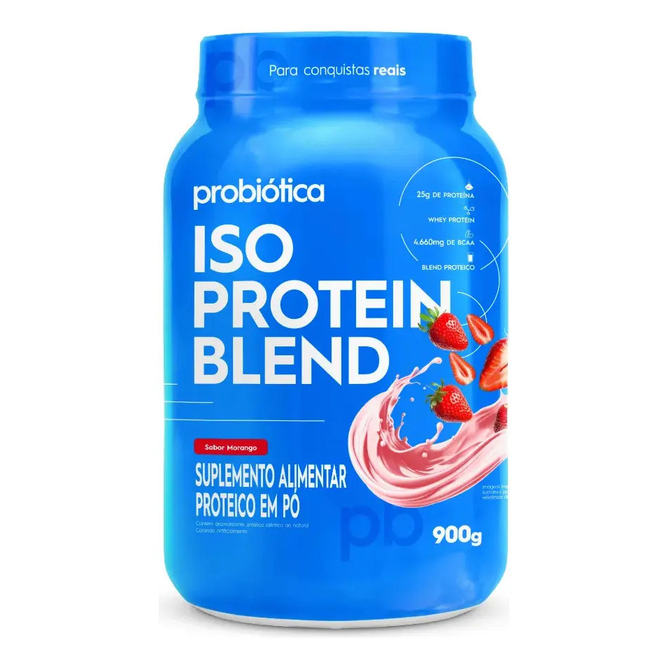 Iso Blend Pote 900g Morango Probiótica