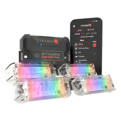Strobo Stetsom Rgb Ritimico Bluetooth Kit 1 Central 4 Faróis