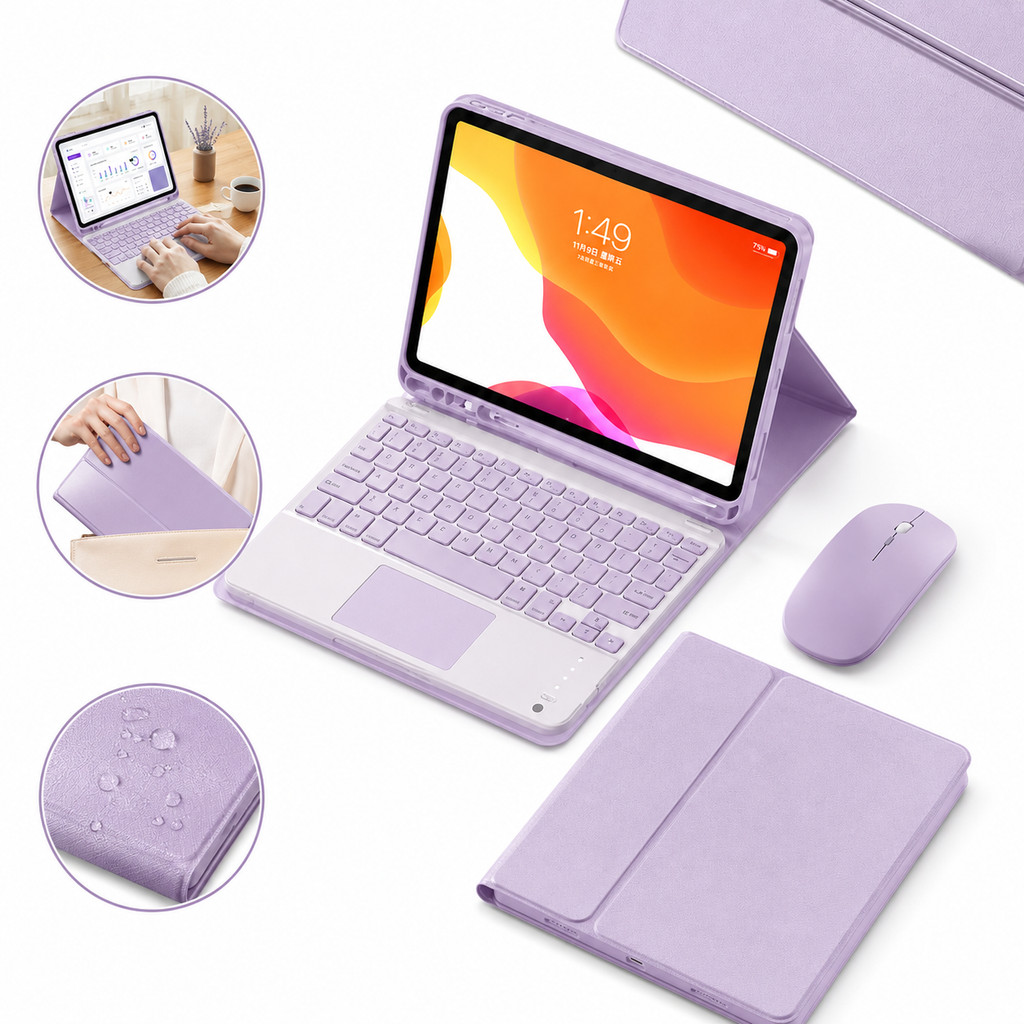Capa Magnética Para Samsung Tab S10FE+ S10 Lite S7 S8 S9 S9FE S6 Lite A9+ A11+ Teclado Bluetooth ABNT2 c/Touchpad  Mouse