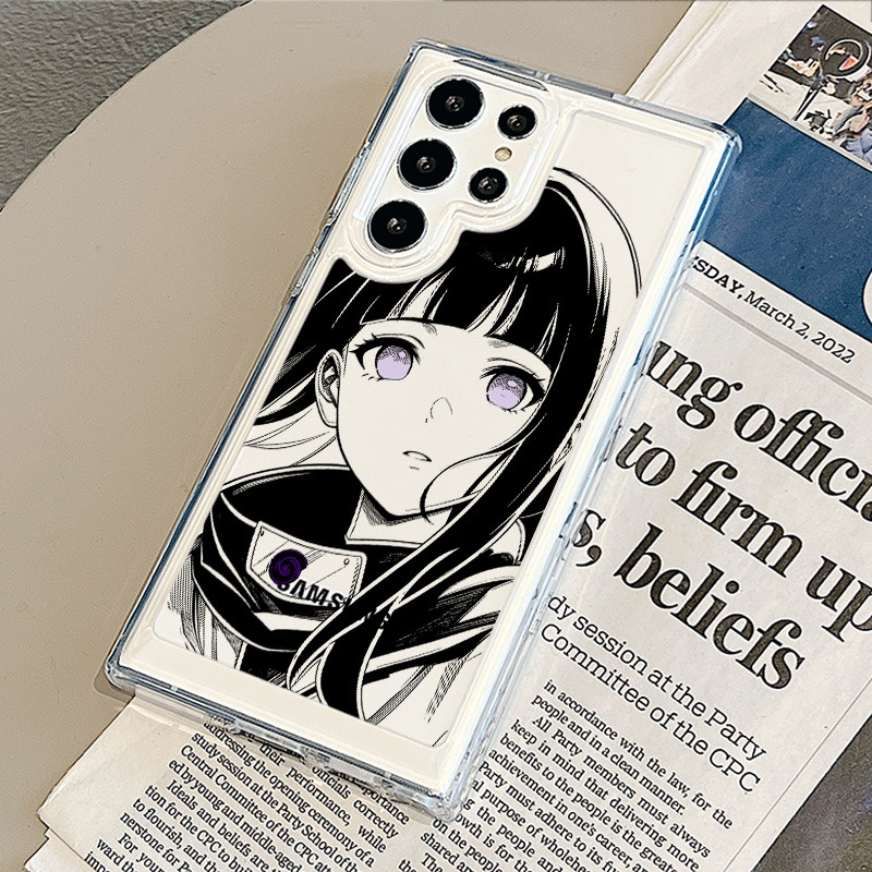 Para Samsung S26 S25 Ultra S24 S25FE A56 S24FE S23 " Hinata " Sakura " Capa Rígida Transparente S22 A17 A16 A15 A72 A53 