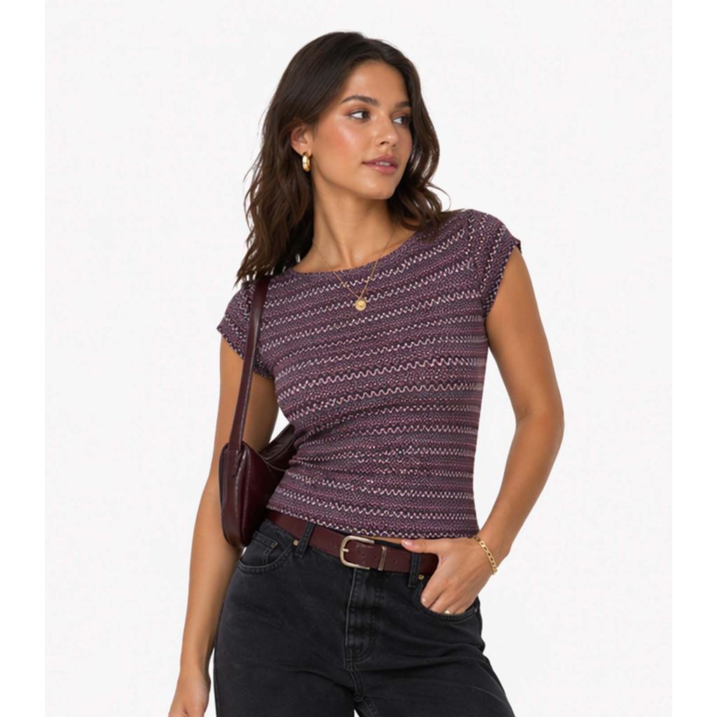 Blusa Feminina Em Jacquard Marino Infinita Cor Roxo