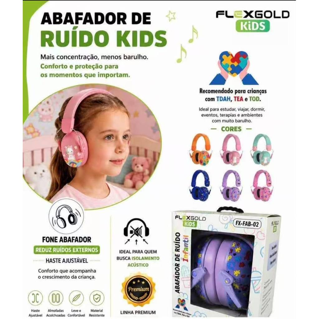 Fone Abafador De Som P/ Criança Hipersensibilidade E Autismo ENVIO IMEDIATO