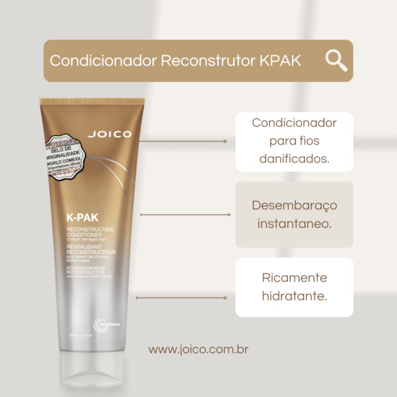 Kit Joico Sh, Cond e Máscara para Cabelos Danificados e Secos K-Pak — imagem 2 de 2