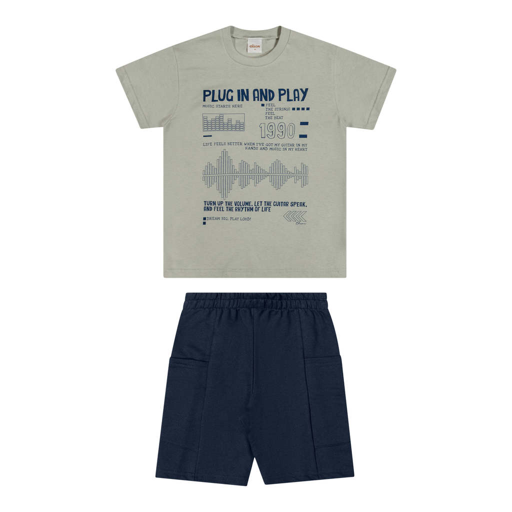 Conjunto Infantil Menino Music Elian Verde