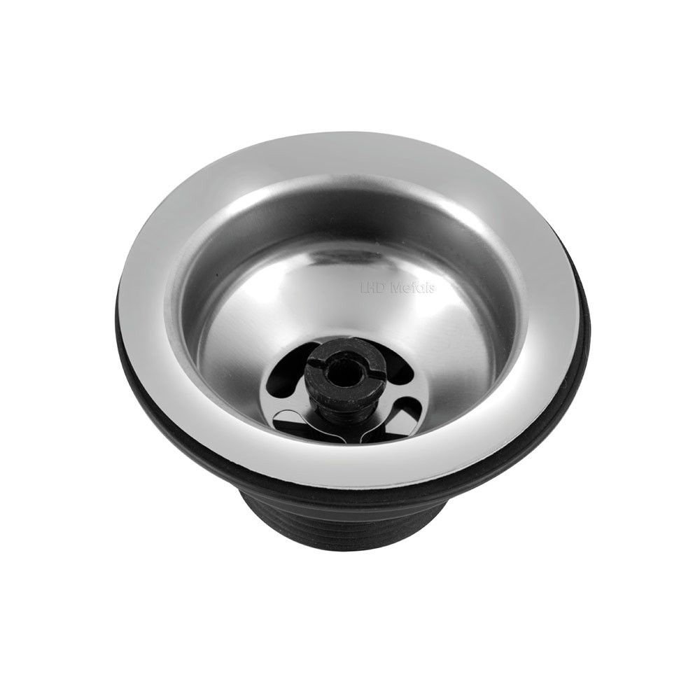 Válvula Americana Para Pias Cubas E Tanques De Inox 3.1/2 Aço inoxidável Ralo Sifao Esgoto — imagem 2 de 2