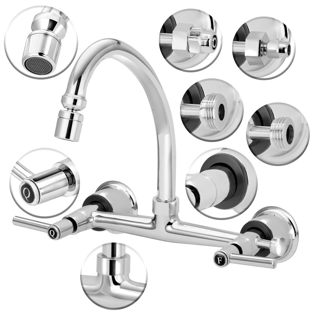 Torneira Misturador Cozinha Parede S Universal Purificador Agua Quente Fria Gourmet