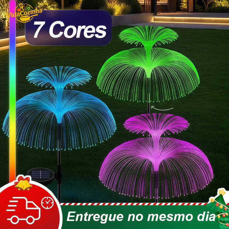 Luminárias led Solares Água-Viva – Iluminação Colorida para Caminho de Jardim 7 Cores
